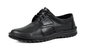 Czarne półbuty skórzane sznurowane skóra licowa casual 229