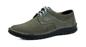 Siwe półbuty skórzane sznurowane skóra licowa casual 229