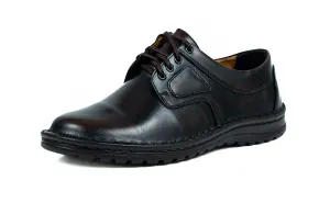 Brązowe półbuty skórzane sznurowane skóra licowa casual 229 kabir