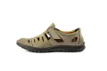 Khaki półbuty skórzane sznurowane skóra nubuk casual 014 dziurkowane