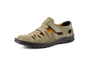 Khaki półbuty skórzane sznurowane skóra nubuk casual 014 dziurkowane